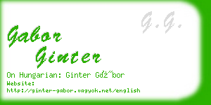 gabor ginter business card